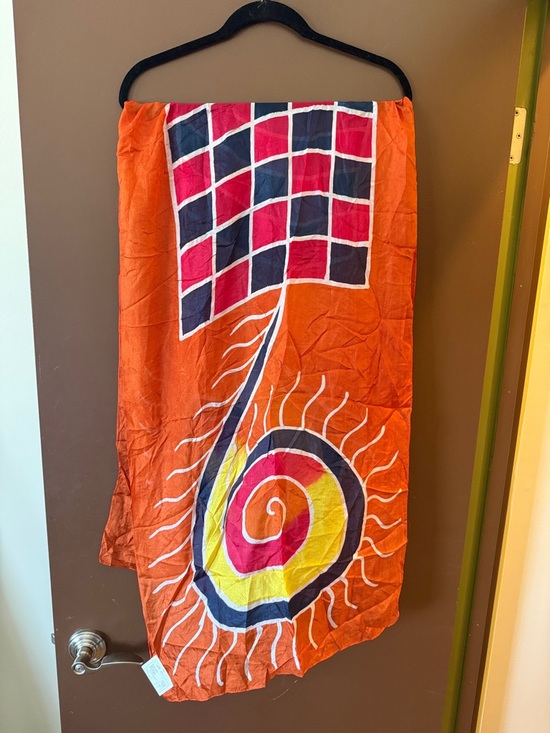 Hand Crafted Accessories - NWT Artisan Handmade in Bangladesh Hand-Painted Silk Scarf